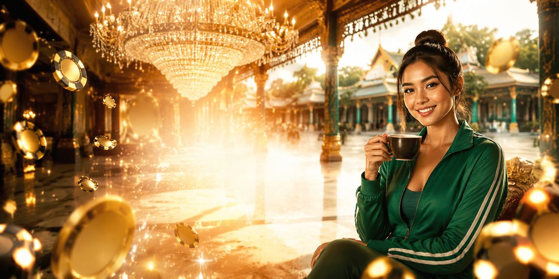 Suasana hiburan kasino yang santai dengan nuansa kafe modern